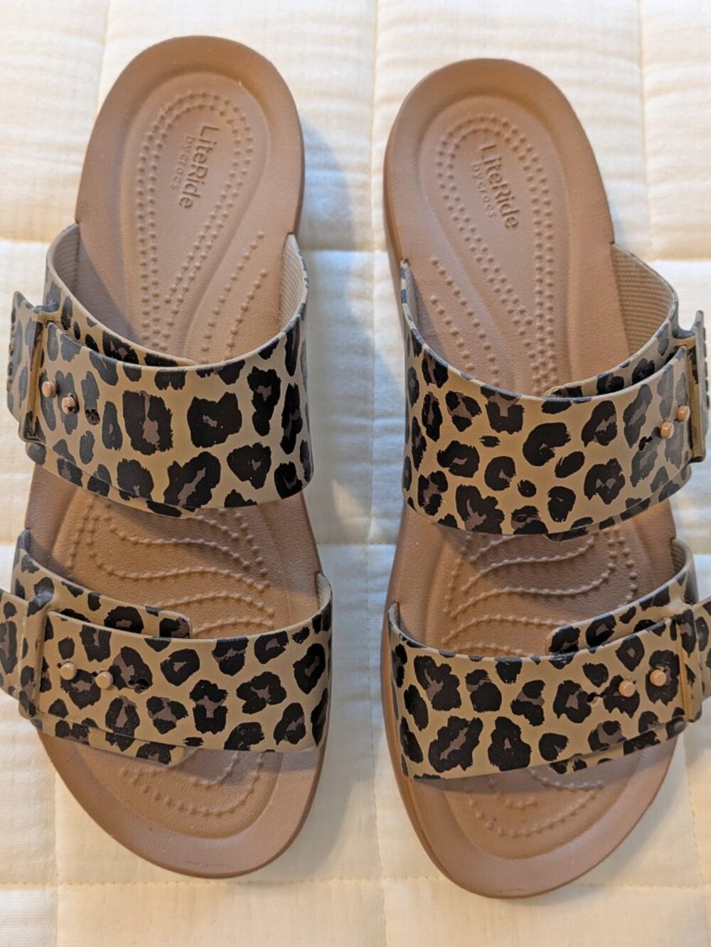 Crocs Brooklyn Animal Buckle Low Wedge Sandals